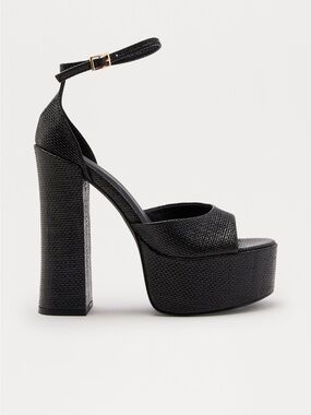 Olivia Sharlena Platform Block Heel- Black- Size 7